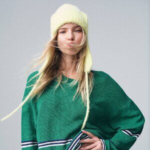 New Free People Timber Fuzzy Knit Trapper Hat